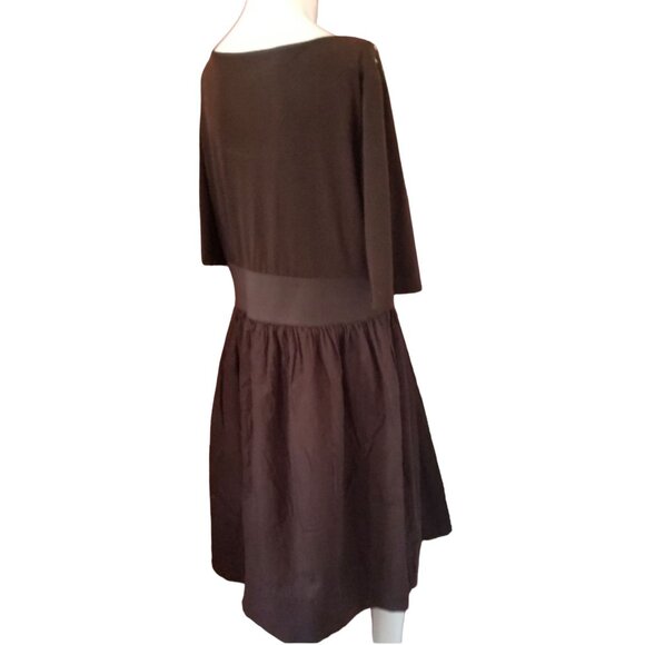 Signature by Robbie Bee Dress Brown Studded Babydoll Sz 16 (XL) Knee Length - Picture 8 of 8